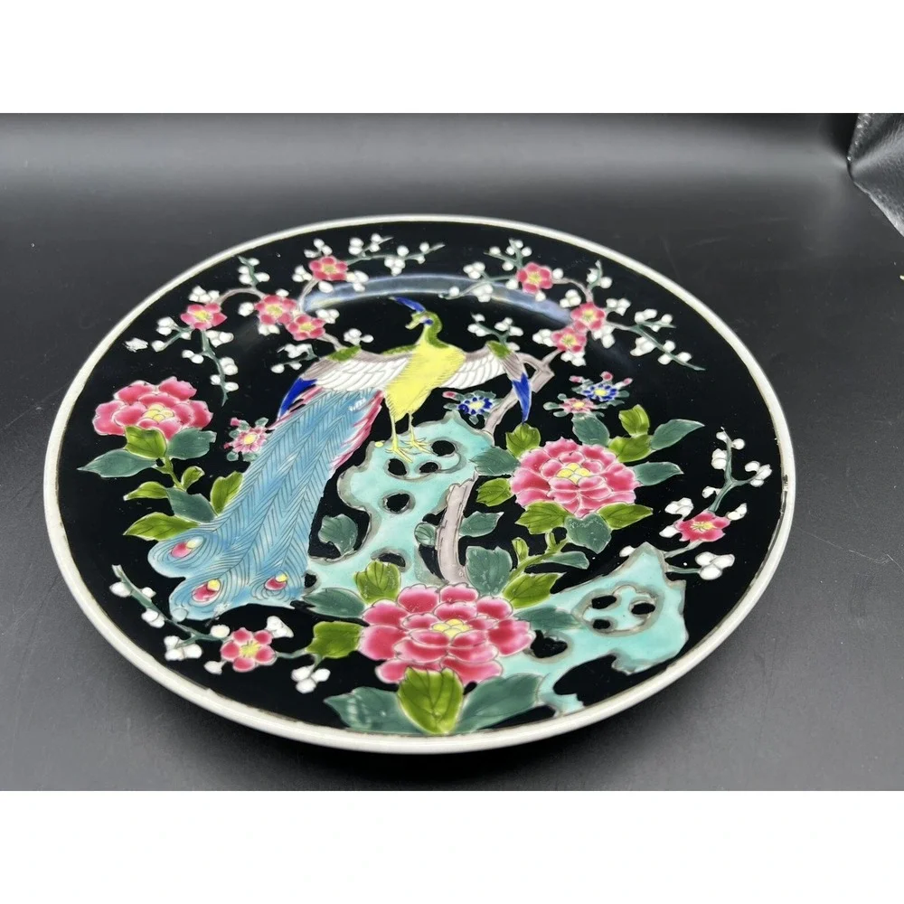 Antique Nippon Peacock/ Phoenix Bird Plate 9.5